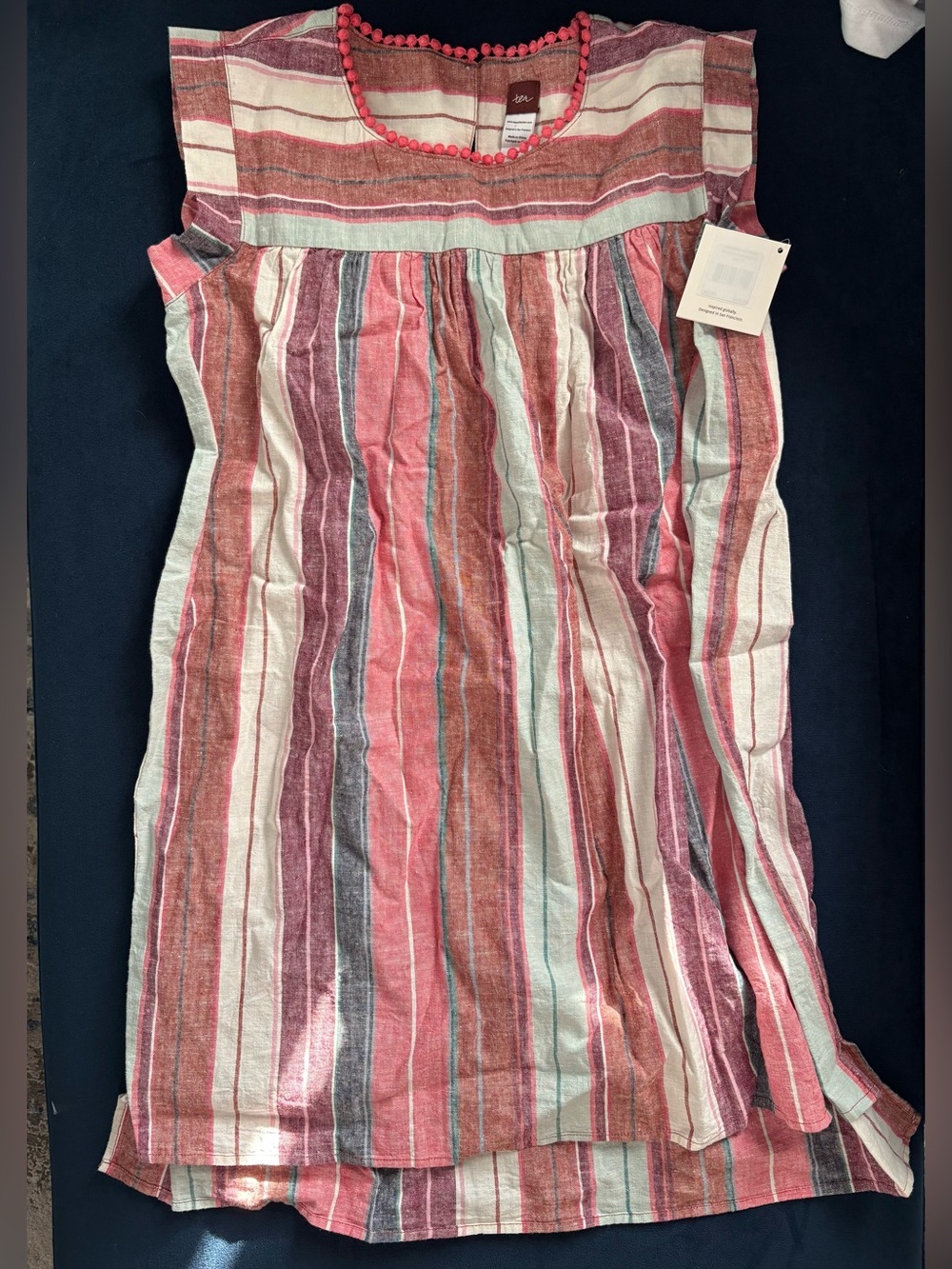 NWT Tea Collection Girls Raya Argentina Linen Dress Size 12